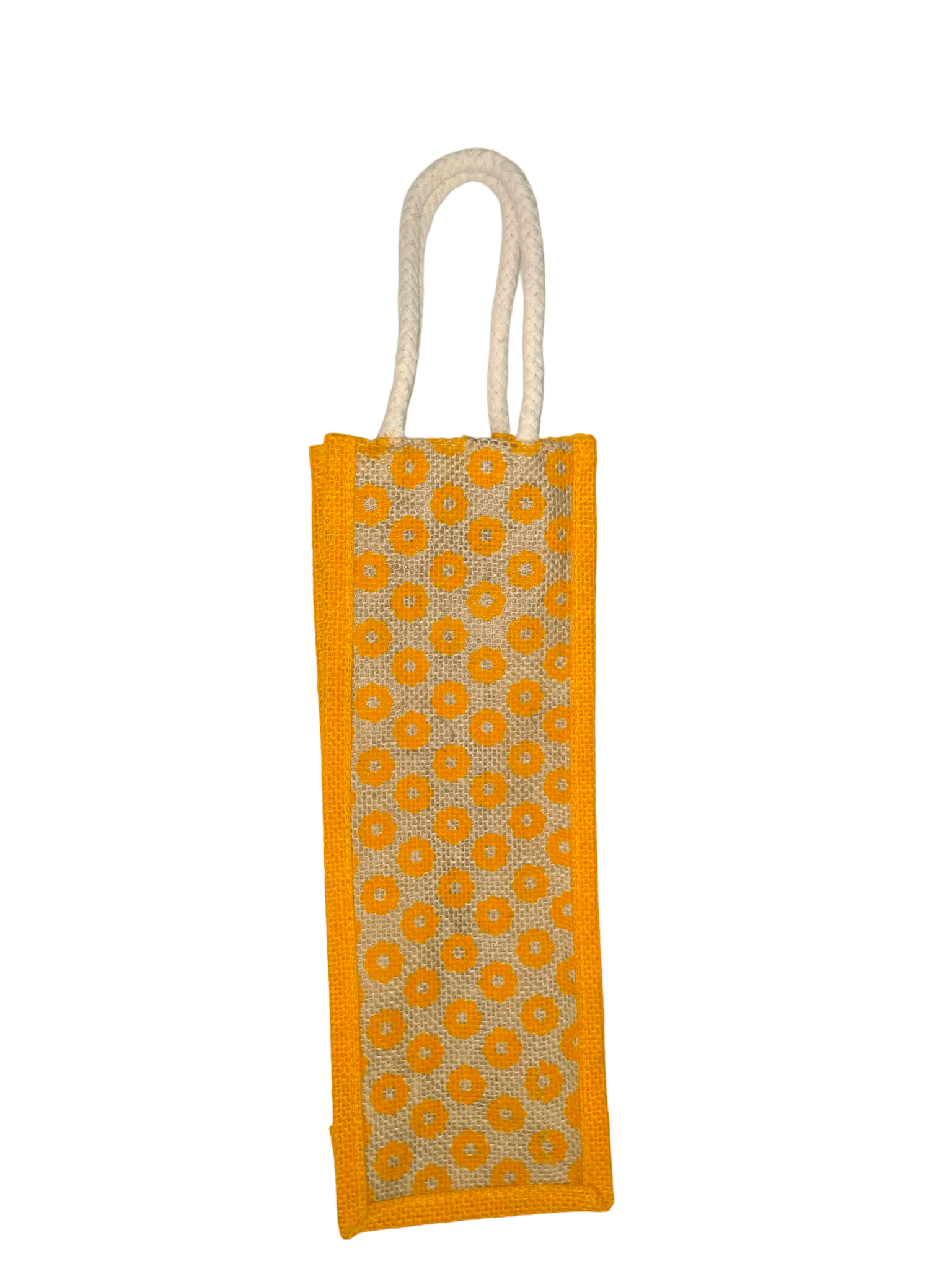 Orange Colour Jute Water Bottle Bag