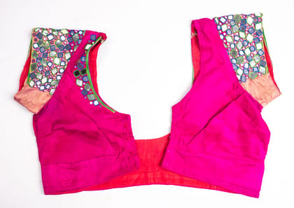 Pink Mirror Work Blouse Pink Mirror Work Blouse