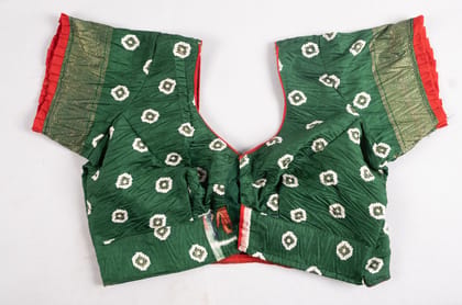 Green Banarasi Silk Saree Blouse Green Banarasi Silk Saree Blouse
