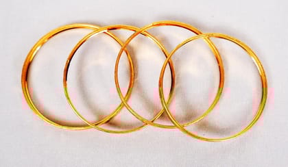 Gold Plated Plain Metal Bangle Set of 4 Gold Plated Plain Metal Bangle Set of 4