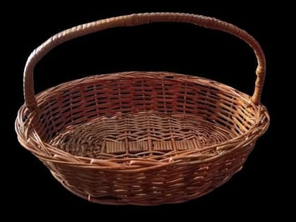 Wicker Picnic Basket with Lid and Carrying Handle