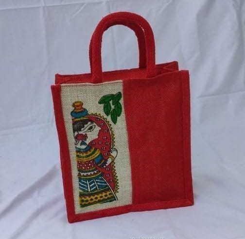 Maroon Color jute bag lunch bag pack of 1