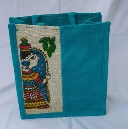 Printed Light Blue Colour  Lunch Bag