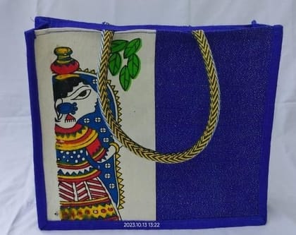 Shopping jute Bag (Blue color)