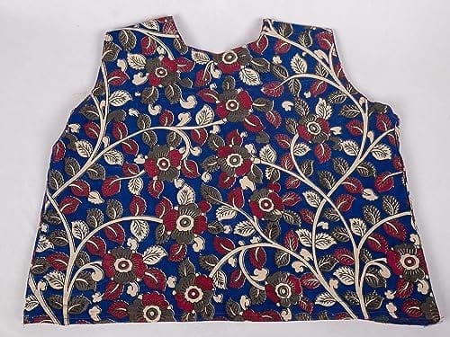 Women's Kalamkari Blue Floral Coat