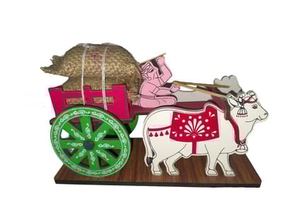Multicolour Wooden Bullock Cart (Small)