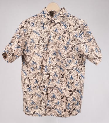 Kalamkari Cotton Shirt Cream