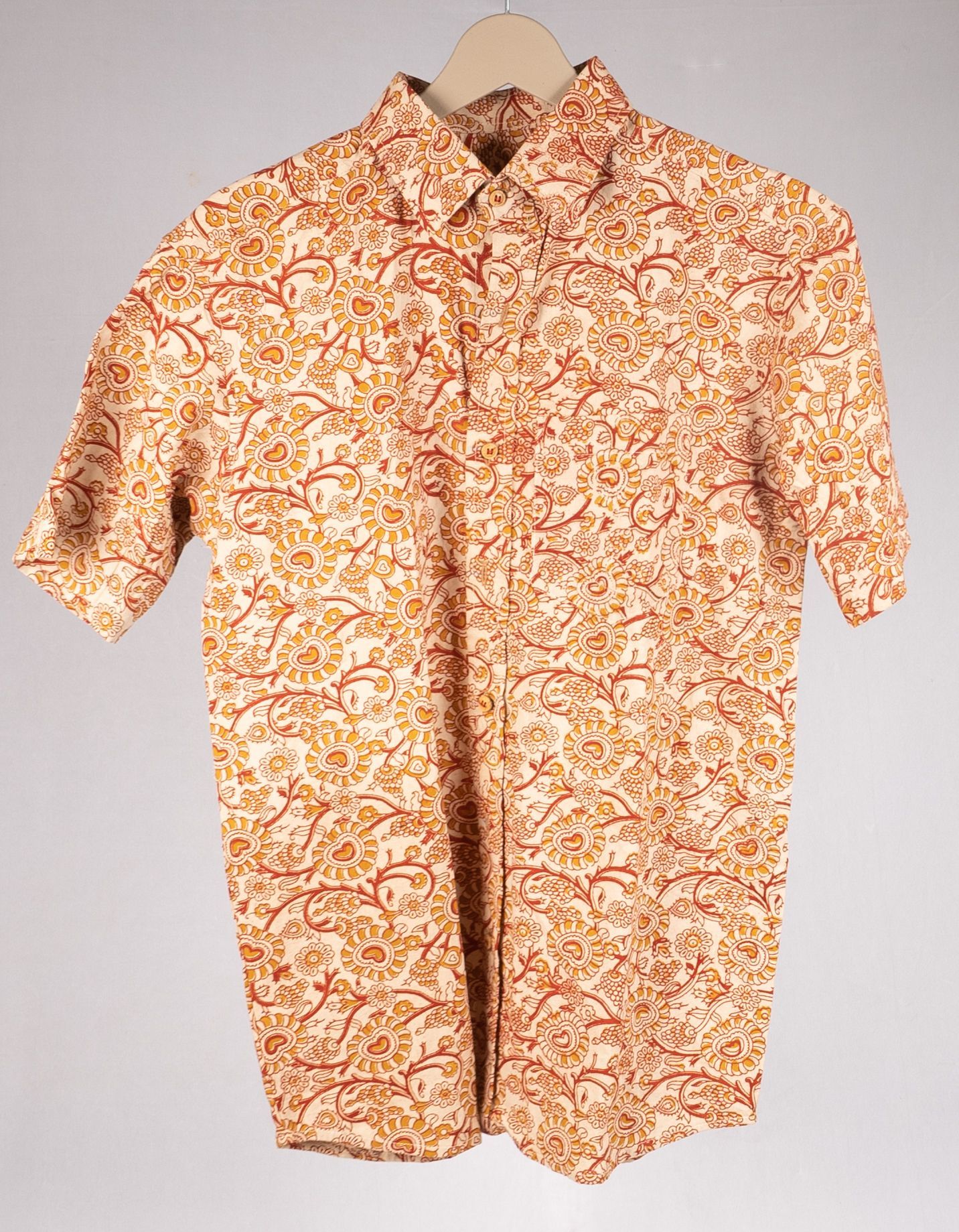Kalamkari Cotton Shirt orange