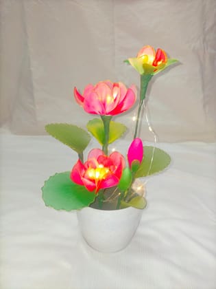 Handmade Nylon Stocking Flowers with White Pot Handmade Nylon Stocking Flowers with White Pot