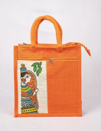 Sonchiriya orange jute hand held bag Sonchiriya orange jute hand held bag