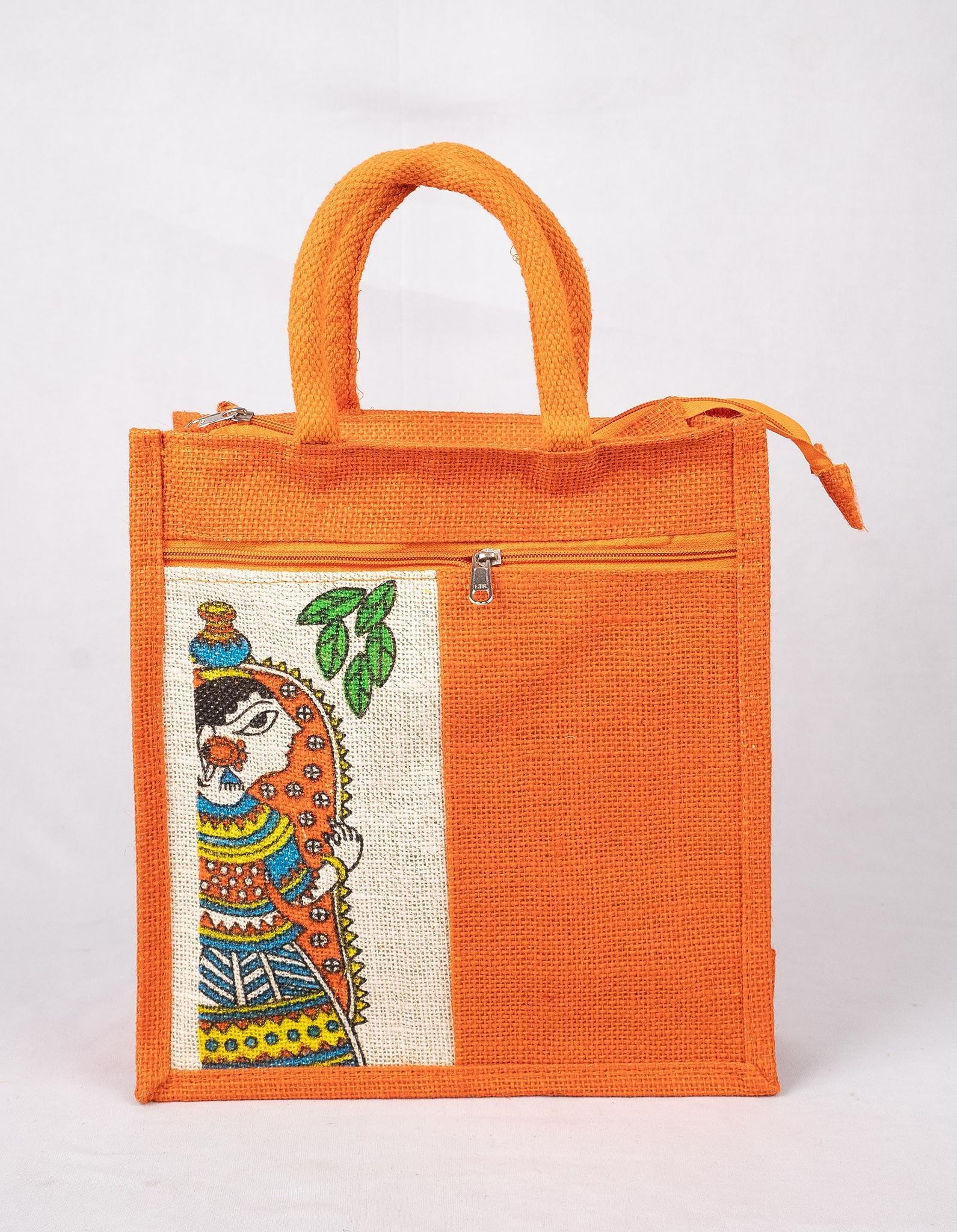 Sonchiriya orange jute hand held bag