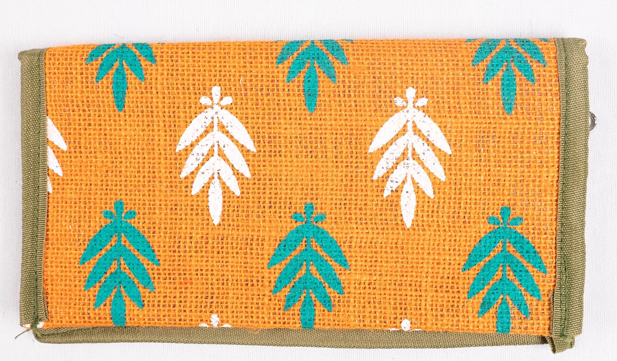 Handcrafted Jute Clutch with Kalamkari Tree Print