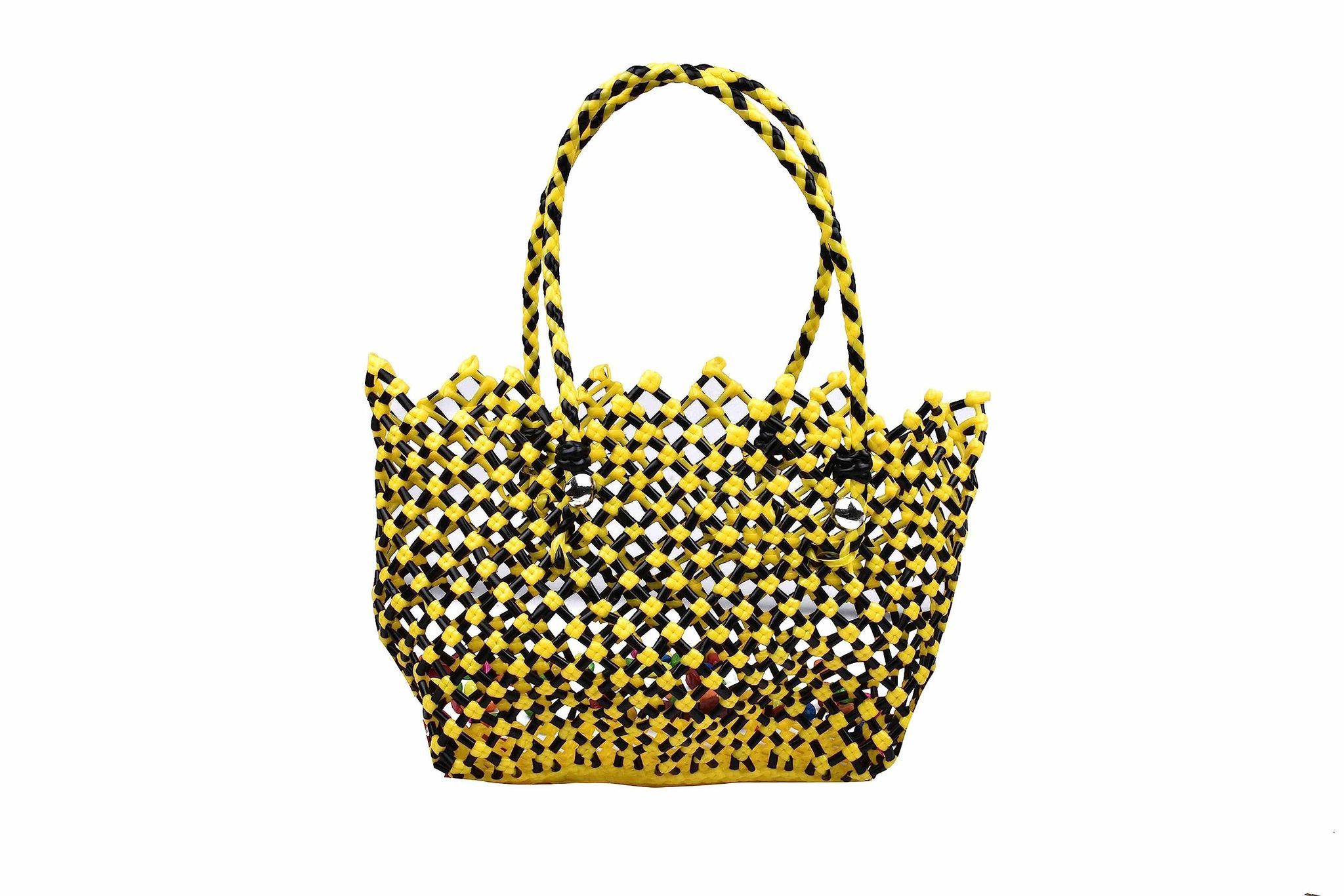 Beaded Handbag with Double Handles