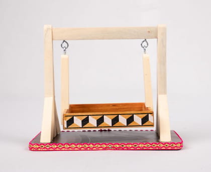 Wooden Handcrafted Jhula/Swing for Laddu Gopal/Krishna/Home Decor