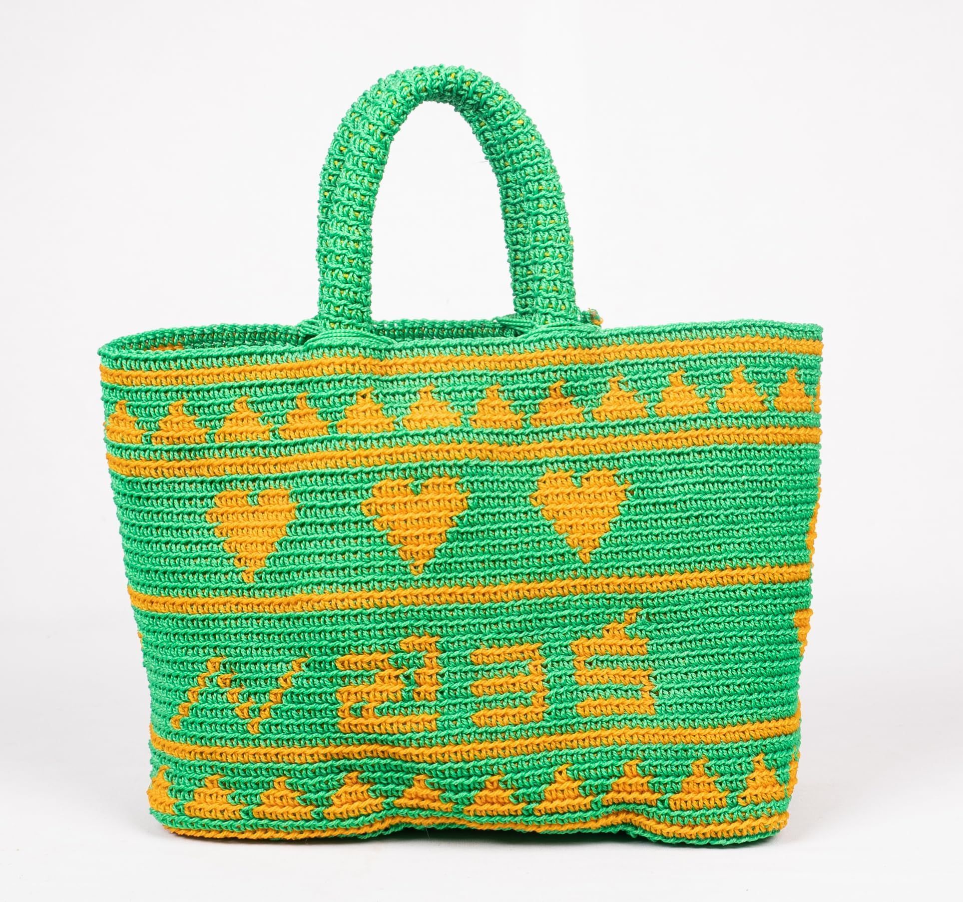 Handmade Green and Yellow Handbag