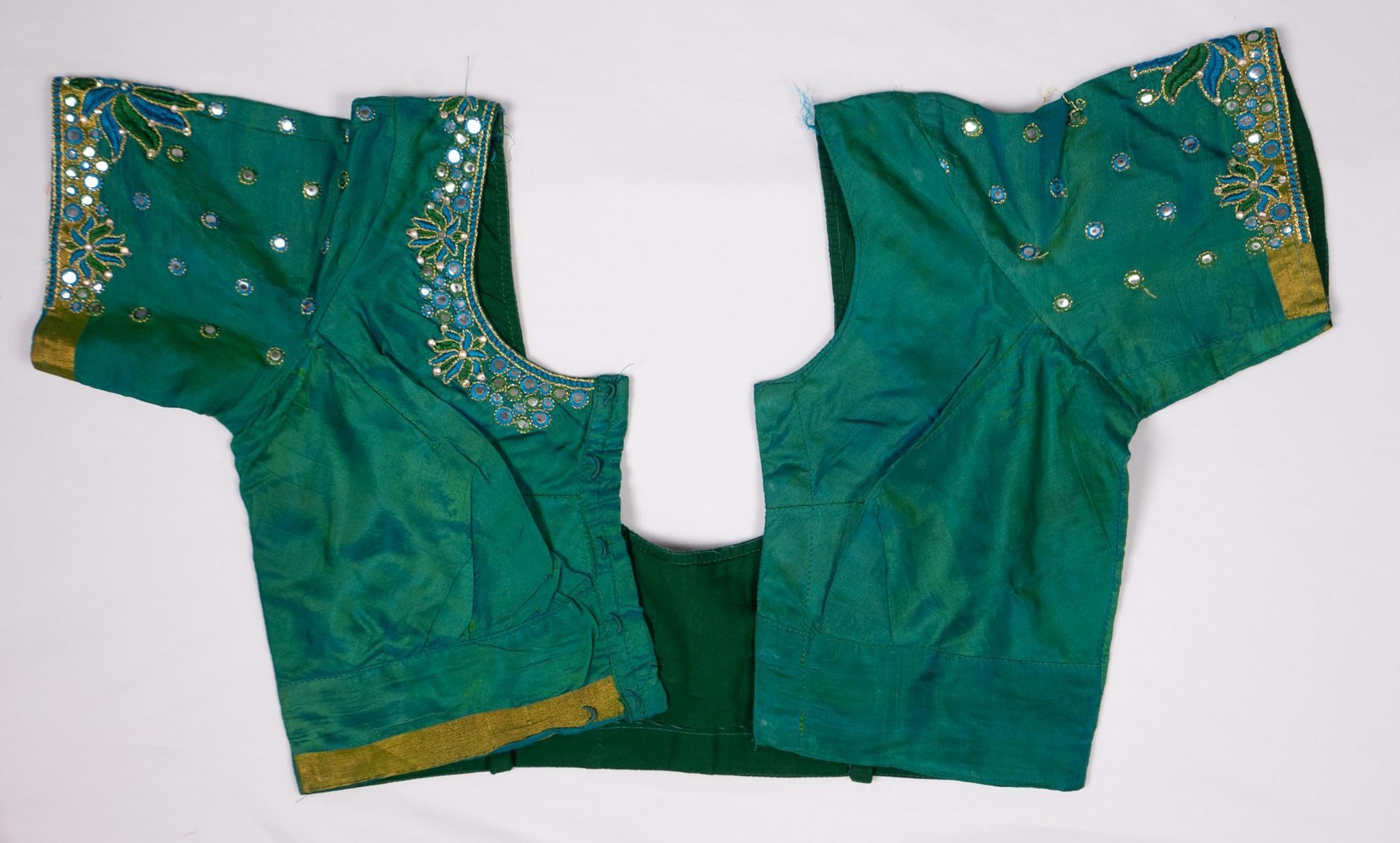 Green Mirror Work Blouse