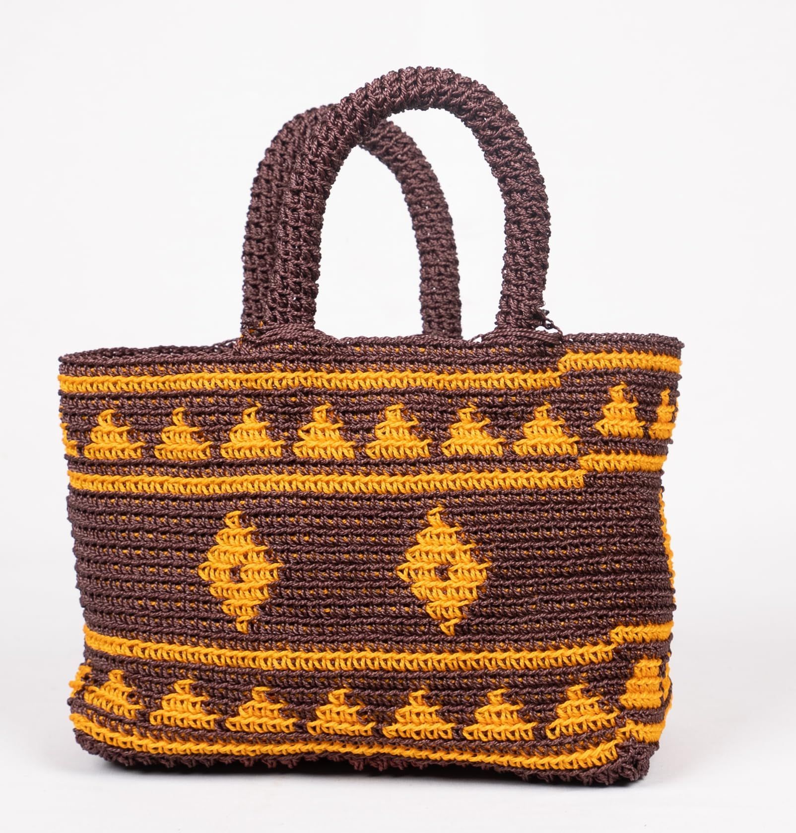 Handmade Crochet Tote Bag with Geometric Pattern