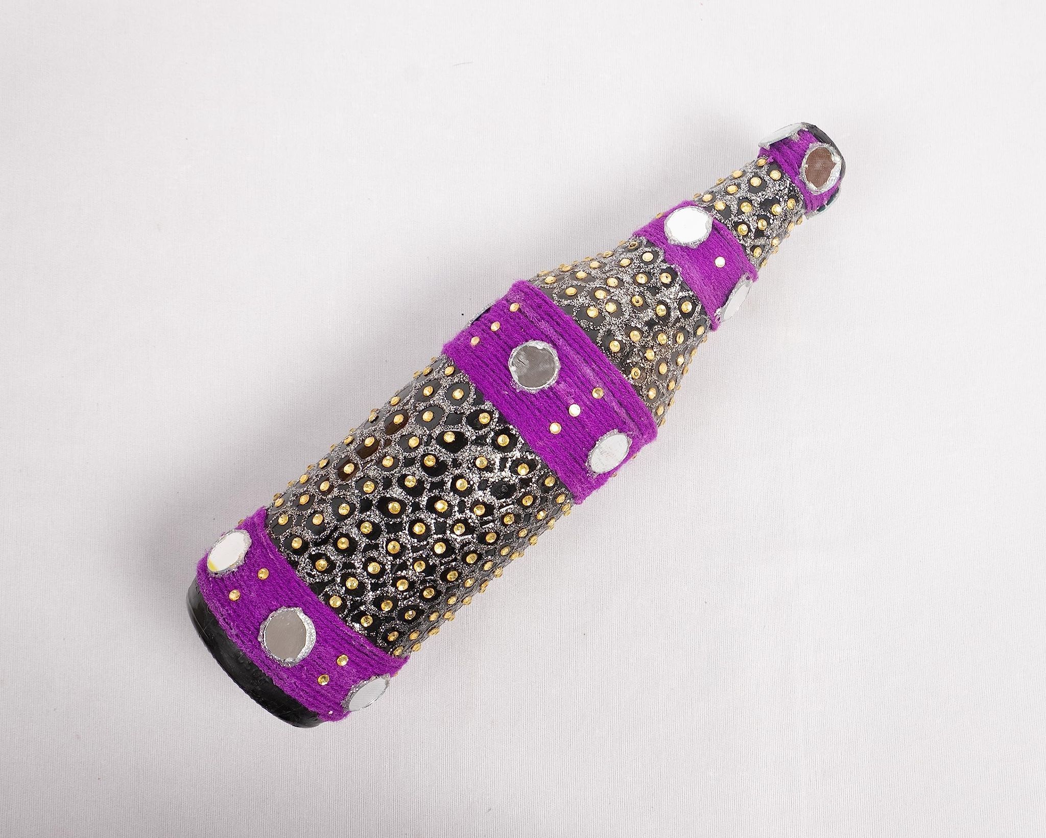 Rustic Jeweled Wine Bottle