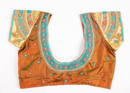 Blouse with intricate embroidery and mirror work Blouse with intricate embroidery and mirror work