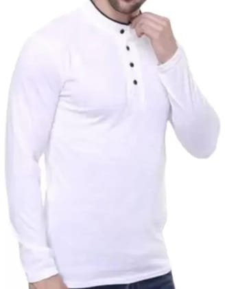 White Long Sleeve Cotton T-Shirt for Men White Long Sleeve Cotton T-Shirt for Men