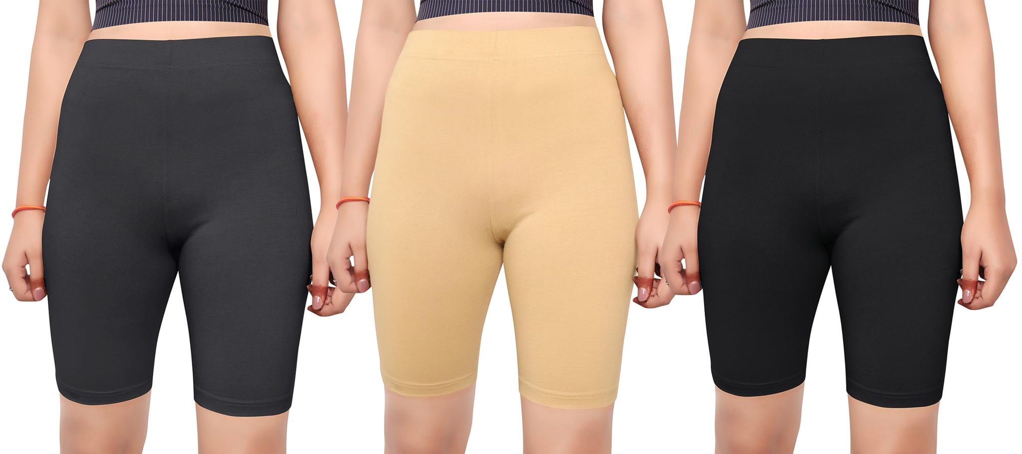 Women WORTH Cotton Cycling Shorts for Women Combo Pack 3