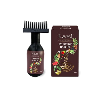 Kaveri Ayurvedic Hair Oil Comb Applicator Bottle for Men & Women Paraben and Mineral Oil Free Suitable for All Hair Types 150ml Kaveri Ayurvedic Hair Oil Comb Applicator Bottle for Men & Women Paraben and Mineral Oil Free Suitable for All Hair Types 150ml