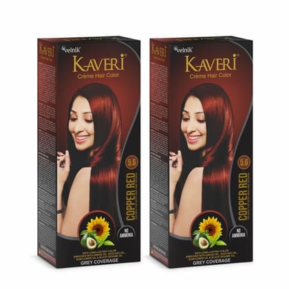 Kaveri Crme Hair Color Professional-grade Ammonia-free Damage Free Hair Colour for Women | PPD Free Organic Hair Colour with 100% Grey Coverage, Long Lasting Conditioning Hair Colo (pack of 2 Copper Red) Kaveri Crme Hair Color Professional-grade Ammonia-free Damage Free Hair Colour for Women | PPD Free Organic Hair Colour with 100% Grey Coverage, Long Lasting Conditioning Hair Colo (pack of 2 Copper Red)