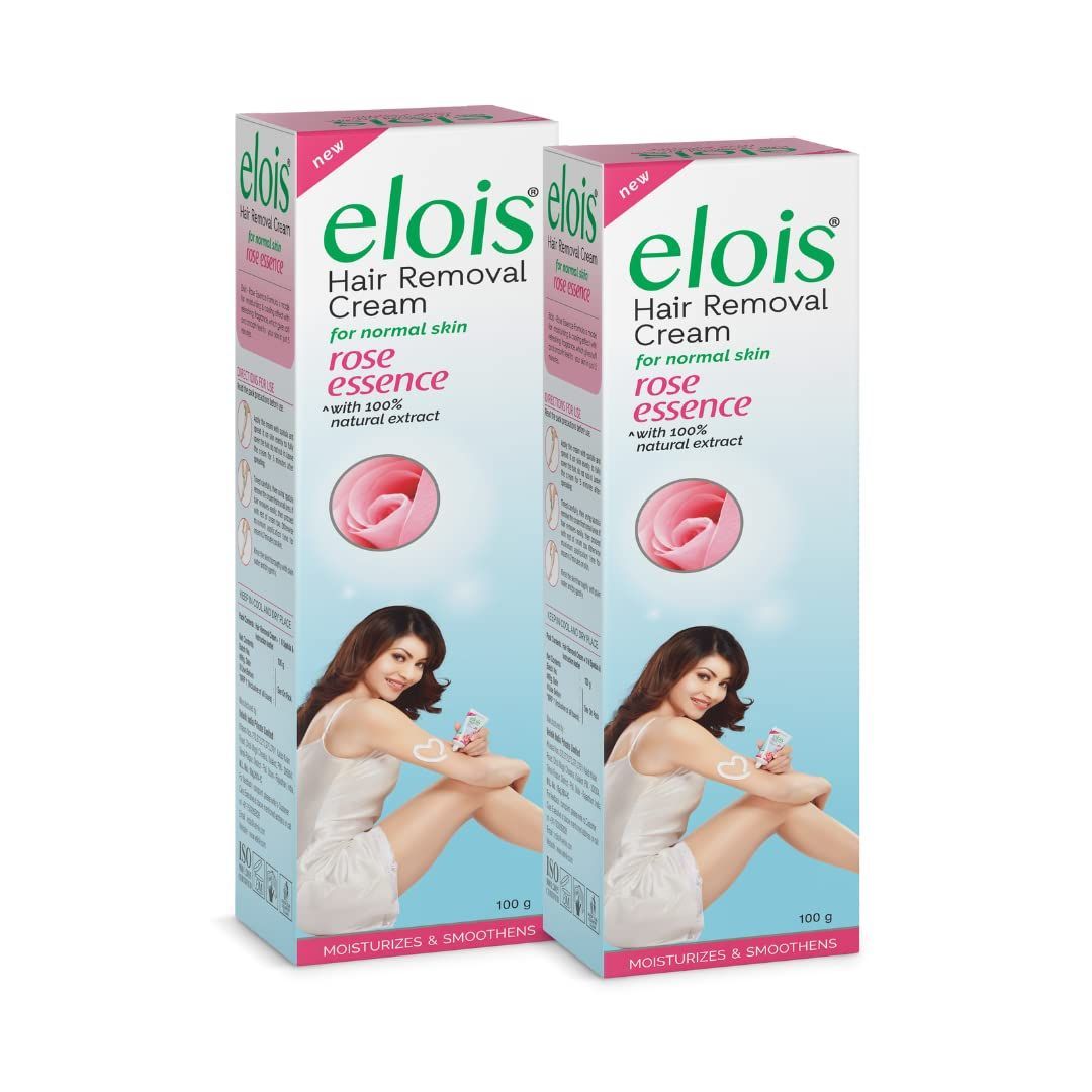 Elois Hair Removal Cream for Women With Rose Extract, Normal Skin(100g) 2x Longer Lasting Smoothness than Razors (Pack of 2)