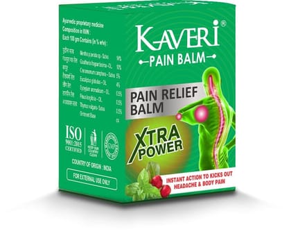 Kaveri Pain Relief Balm Ayurvedic xtra power balm for effective relief from headache and body pain,sprain and cold (pack of 10, 8gm each)