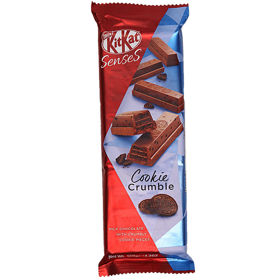 Nestle Kitkat Senses - Milk Chocolate Bar, Crumble, Choco Cookies, 120 G
