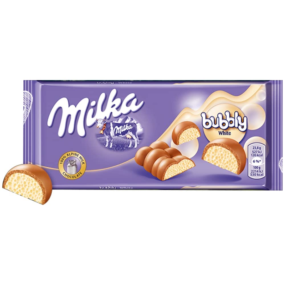 Milka Bubbly White Chocolate, 95 G