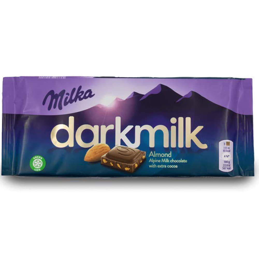 Milka Dark Milk Almond Chocolate, 85 G