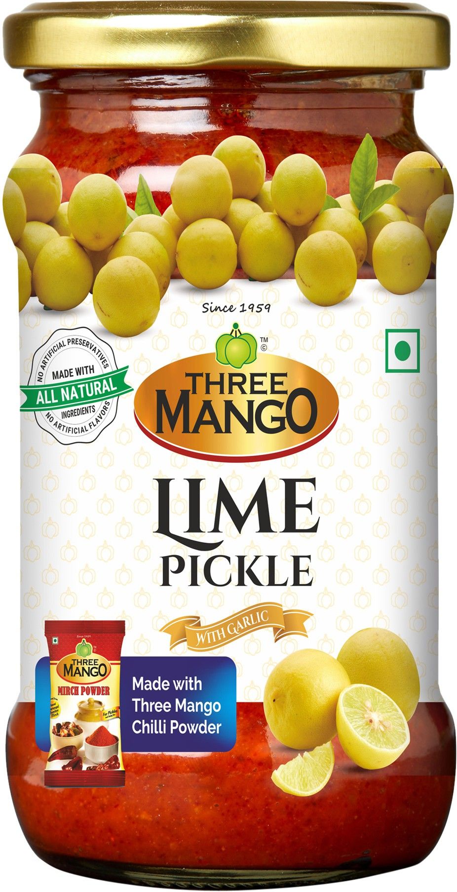 Three Mango Lime Pickle (300 G)