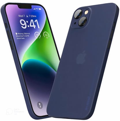 Memumi Ultra Slim 0.3mm Back Cover Case for Apple iPhone 14 Plus - Blue