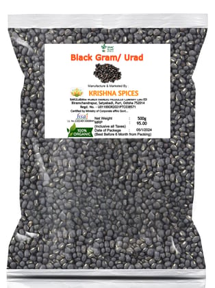Organic Raw urad / Blackgram 500Gm