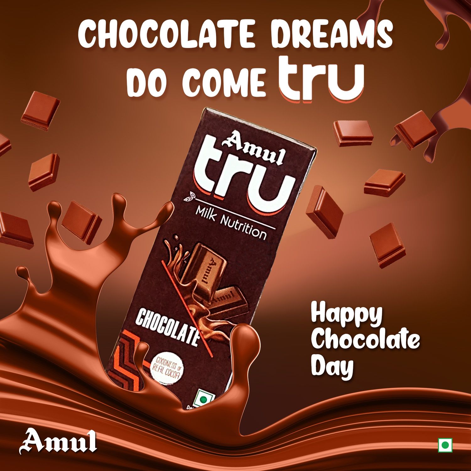 Amul Tru Chocolate, 180 ml
