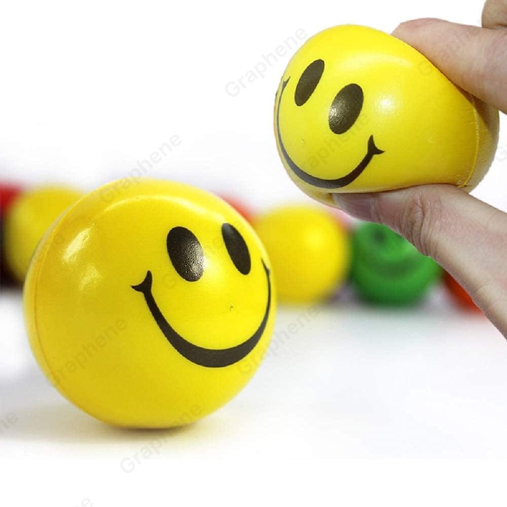 Yellow Smiley Face Stress Ball pack of 2