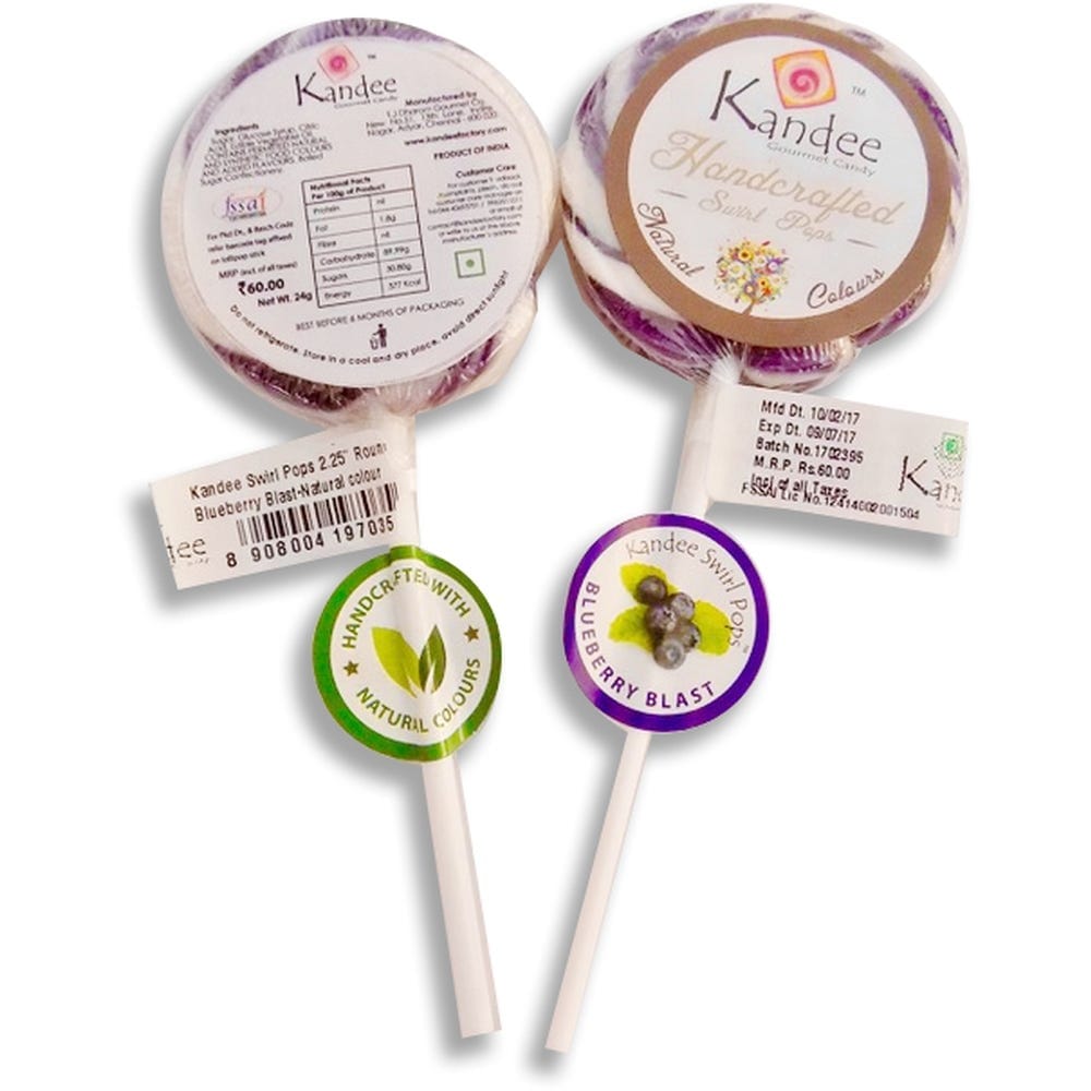 Kandee Swirl Pops Blueberry Blast Lollipop 24G