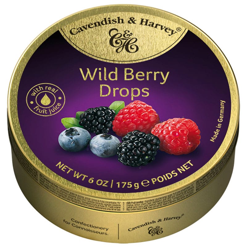 Cavendish & Harvey Wild Berry Drops In Tin, 175 gm
