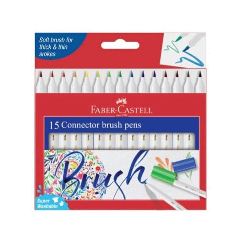 Faber-Castell Connector Brush Pens, 15 Shades