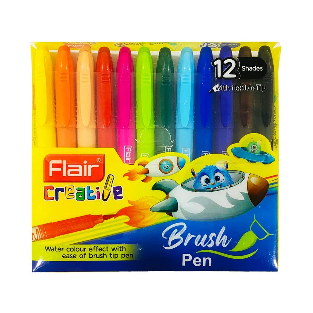 Flair Creative Brush Pen, 12 Shades