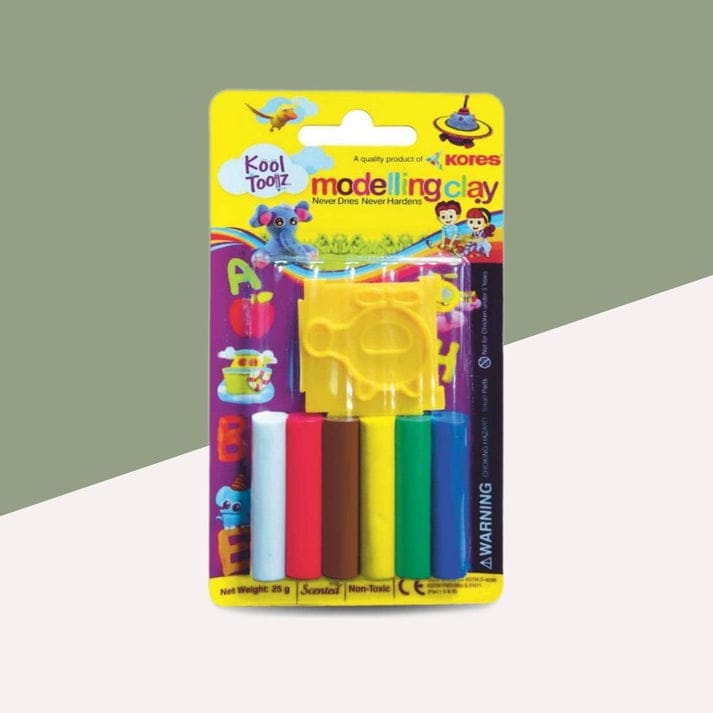 Kores Modelling Clay - Vibrant Colours With Mould (Pack Of 1), 25 gm