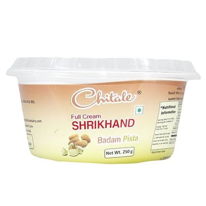Chitale Dairy Full Cream Shrikhand - Badam Pista, 250 G Cup