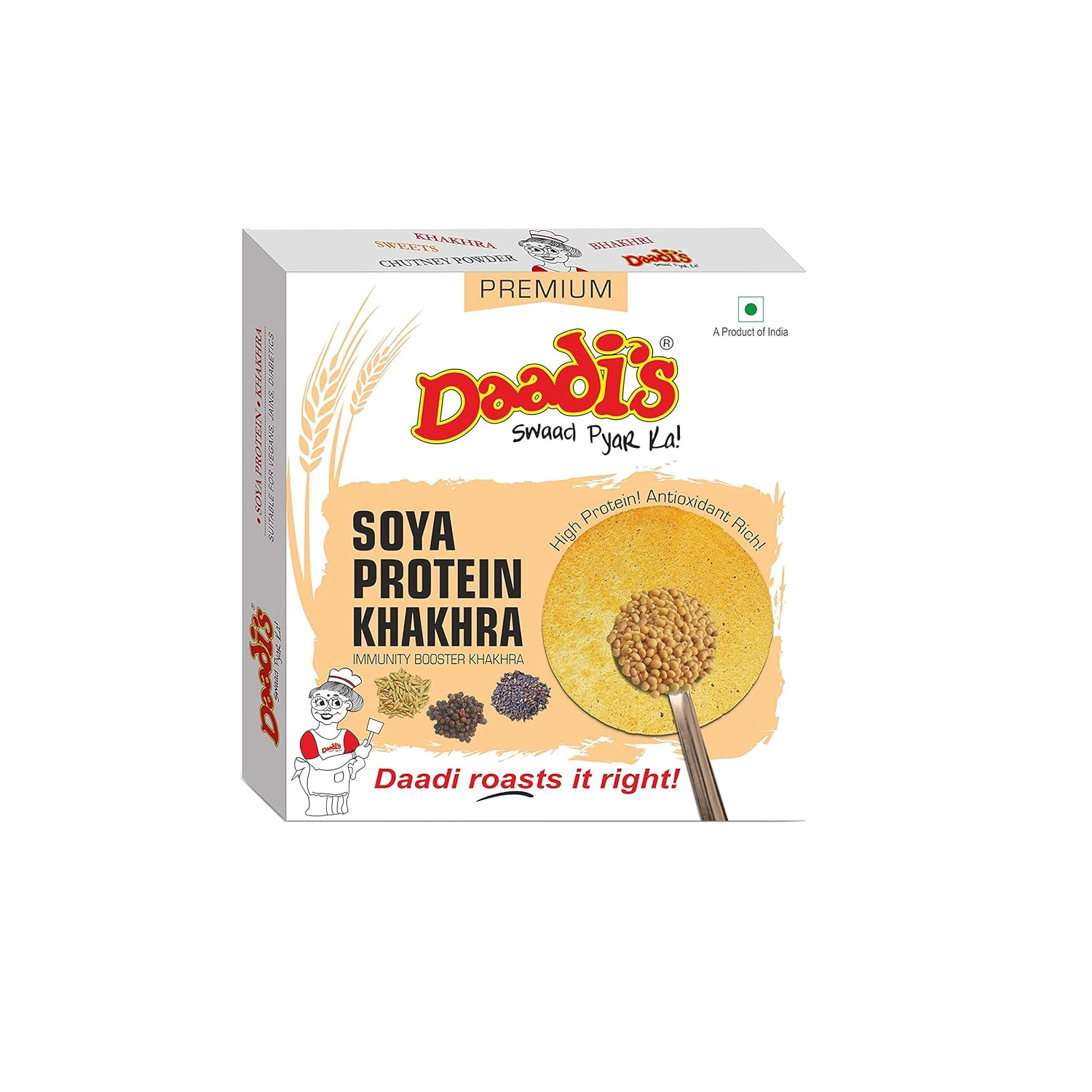 Daadi'S Protein Khakhra, Soya, 200G (Pack Of 2)