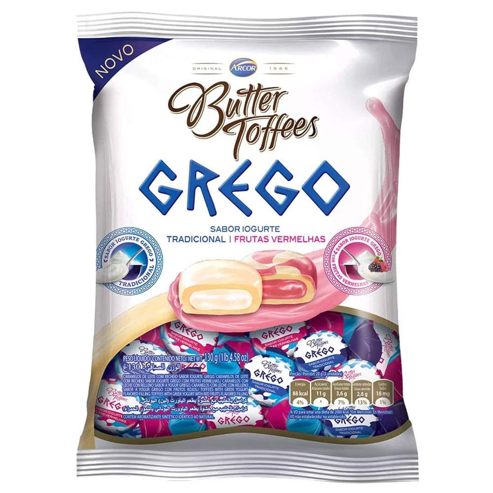 Arcor Butter Toffees Grego - Greek Yoghurt Pouch, 130 G