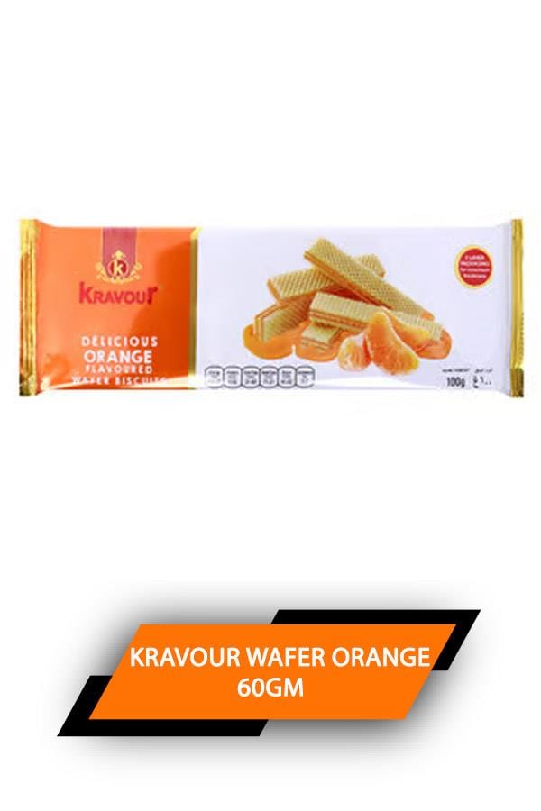 Kravour Wafer Orange, 60 gm