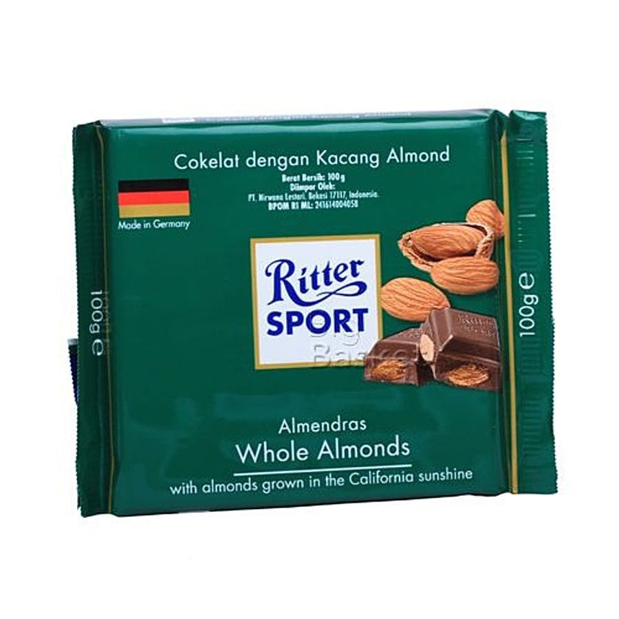 Ritter Sport Milk Chocolate - Whole Almonds, 100 G