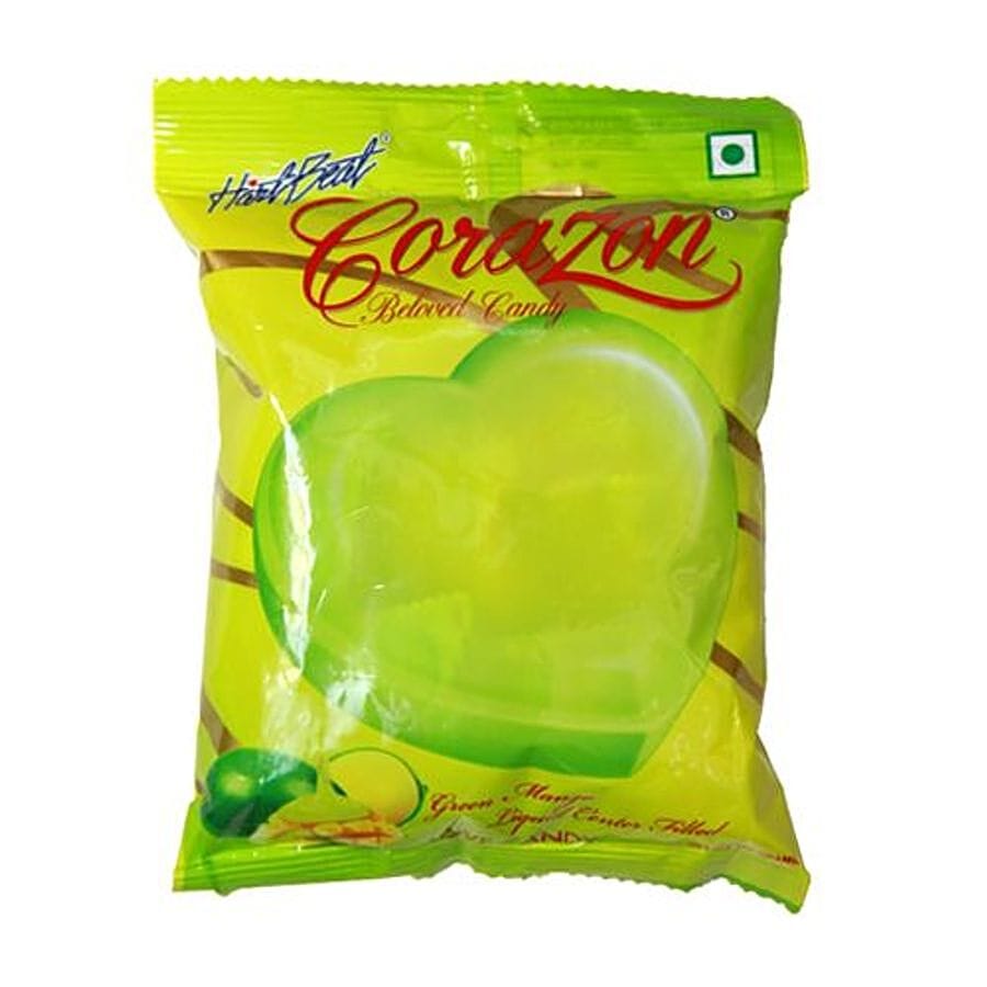 Hart Beat Corazon Belove Candy - Green Mango Liquid Center Filled, 150 G