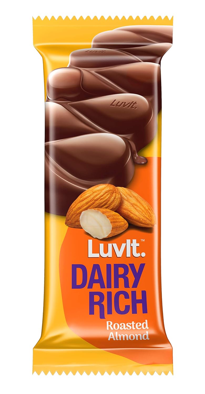 LuvIt Dairy Rich Roasted Almond Chocolate Bar, 40g