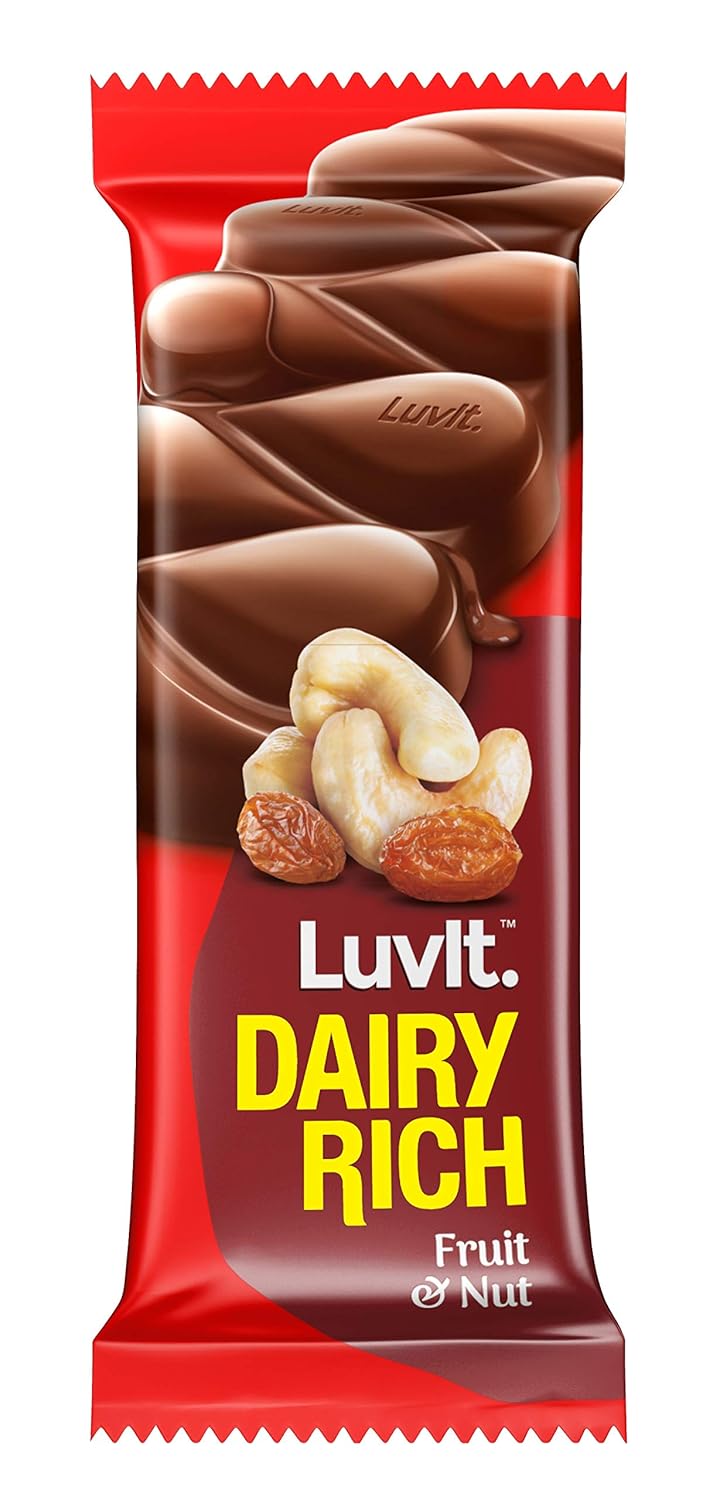 LuvIt Dairy Rich Fruit and Nut Chocolate Bar, 40g